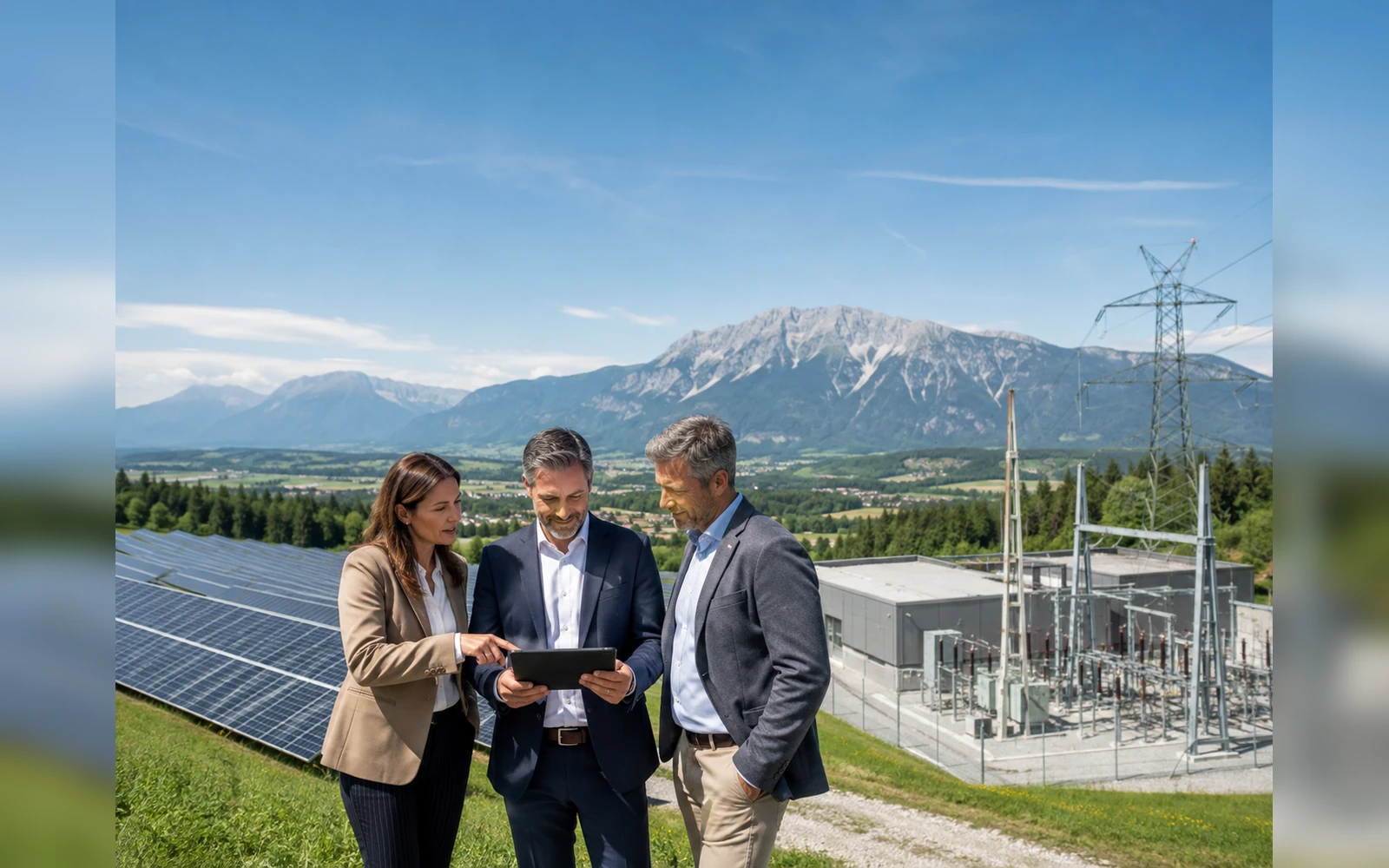 Solarenergieprojekt in ländlicher Umgebung als Beispiel für reale Sachwerte